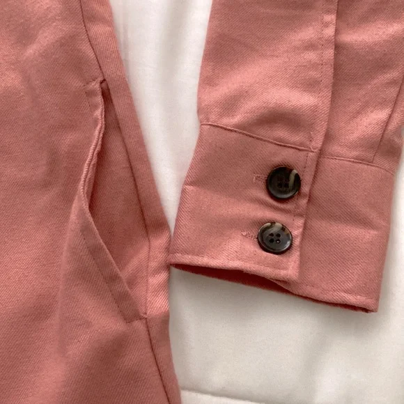 LuLaRoe Abigail XS solid dusty rose oversized light shacket w/ side pockets - Picture 4 of 9